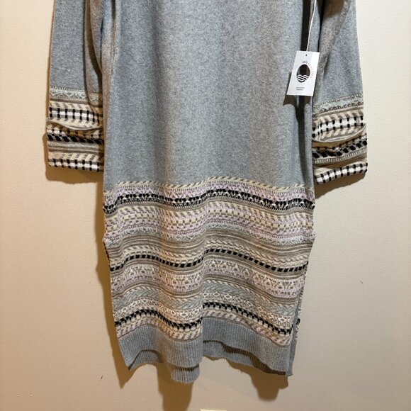 Anthropologie Daily Practice Turtleneck Sweater Dress Removable Collar Fair Isle - Picture 10 of 16